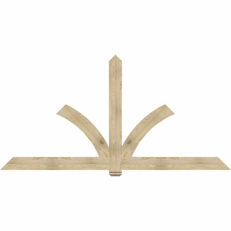 Ekena Millwork Redmond Rough Sawn Timber Gable Bracket, Douglas Fir, 108"W x 54"H x 2"D x 6"F, 12/12 Pitch GBW108X54X0206RED00RDF